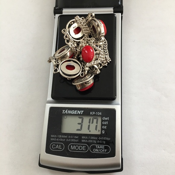 Silver plated simulated red jasper necklace - Picture 9 of 9